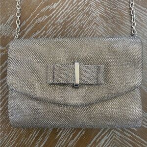 Jessica McClintock Metallic Silver Clutch